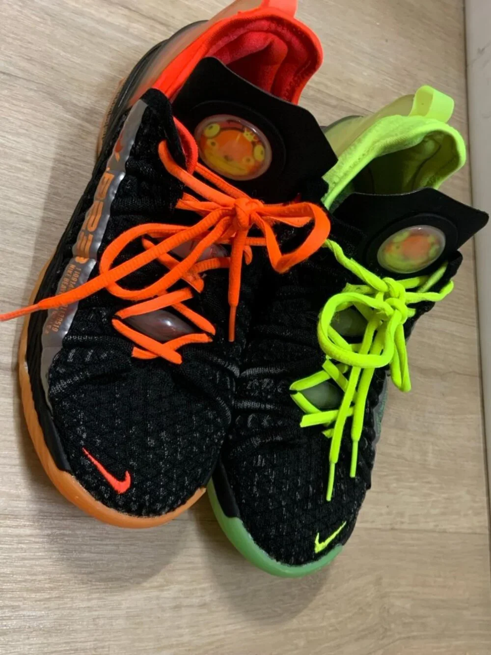 Nike LeBron XVIII 18 Black Crimson Volt Shoes CW2760-009 Size 6y